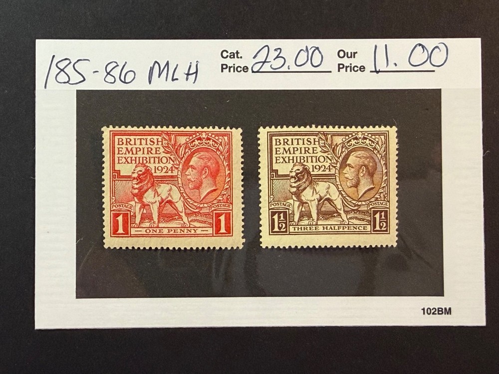 Great Britain  # 185 - 186  MLH  Scott Value $ 23.00