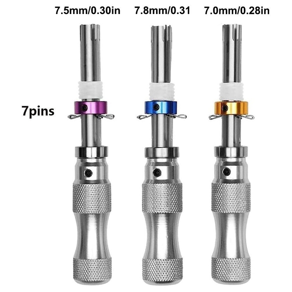3Pcs 7 Pin Advanced Tubular Lock Tool Set For Padlock Hook Tool Seal Pick Puller