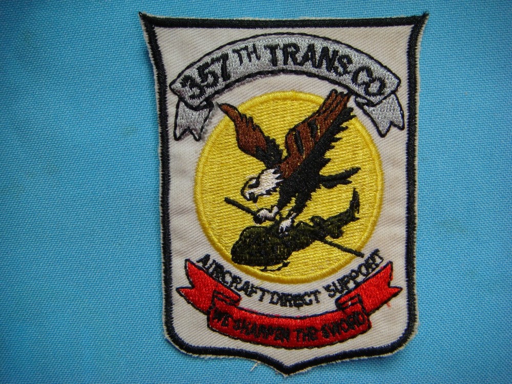 VIETNAM WAR PATCH, US 357th TRANSPORTATION Co. AIRCRAFT DIRECT SUPPORT