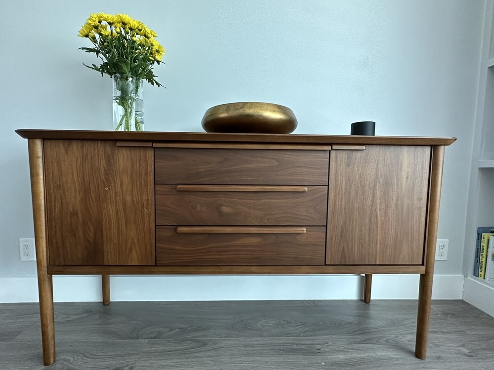 Crate & Barrel Tate Walnut Midcentury Sideboard/Buffet