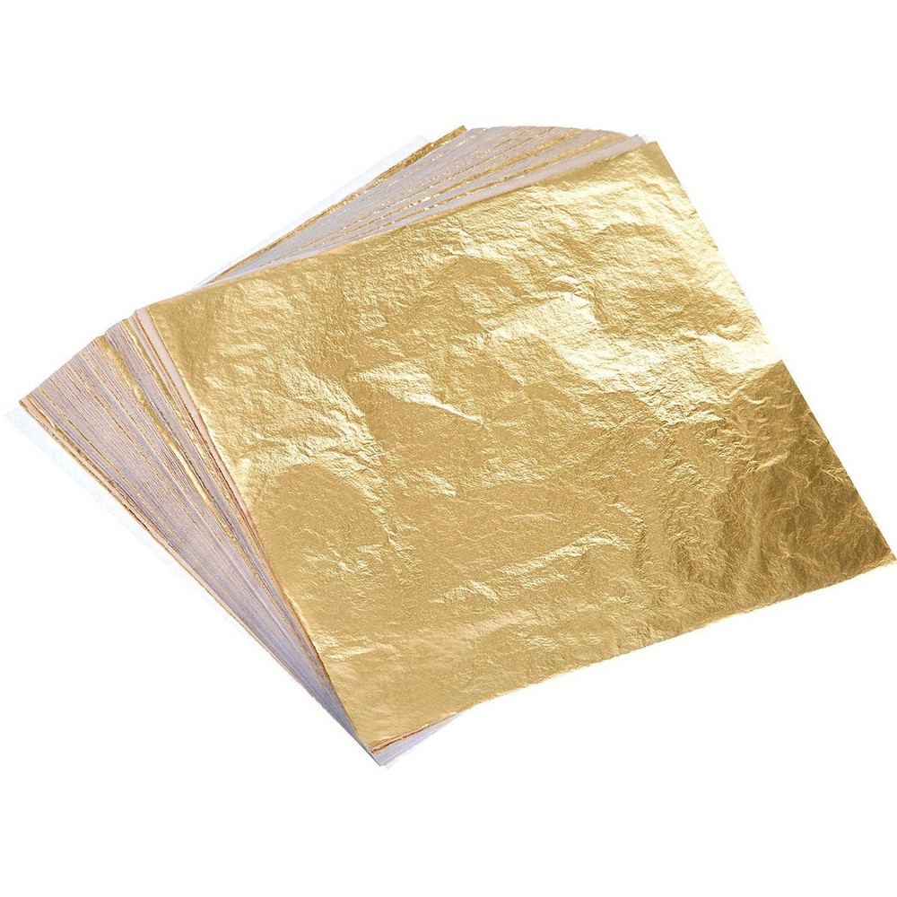 Bememo 100 Gold Leaf Sheets Imitation Gold Foil Paper Sheets For Arts,