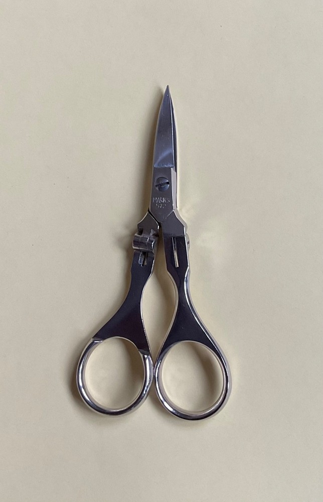 Vintage Folding Scissors with Leather Case, Marks ITALY