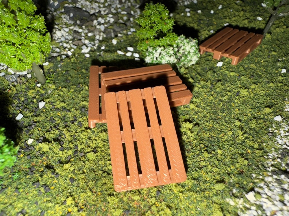 1:48 O Gauge Pallets 4PK - Brown