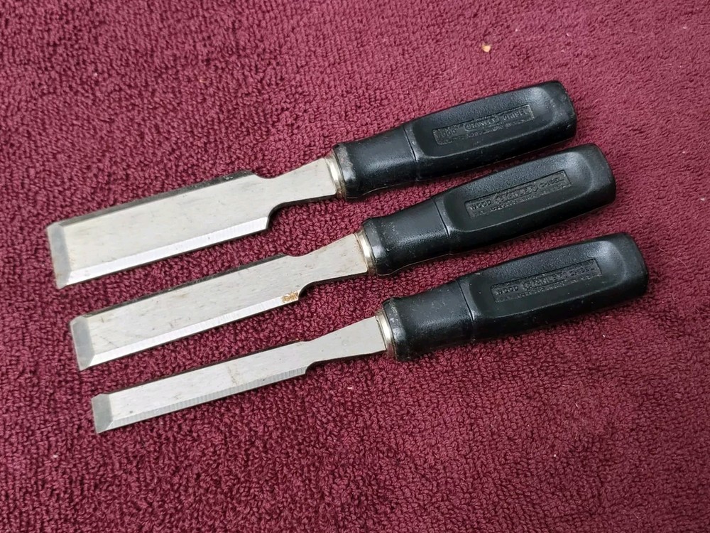 3 Pc Stanley 16-089(?) Chisel Set, Made in USA
