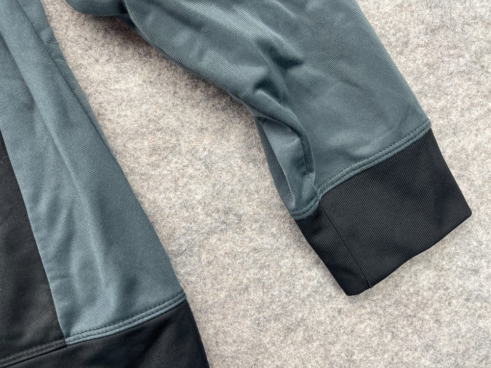 Starter Jacket Size Large L Black Gray Full Zip Track Varsity - HOLE