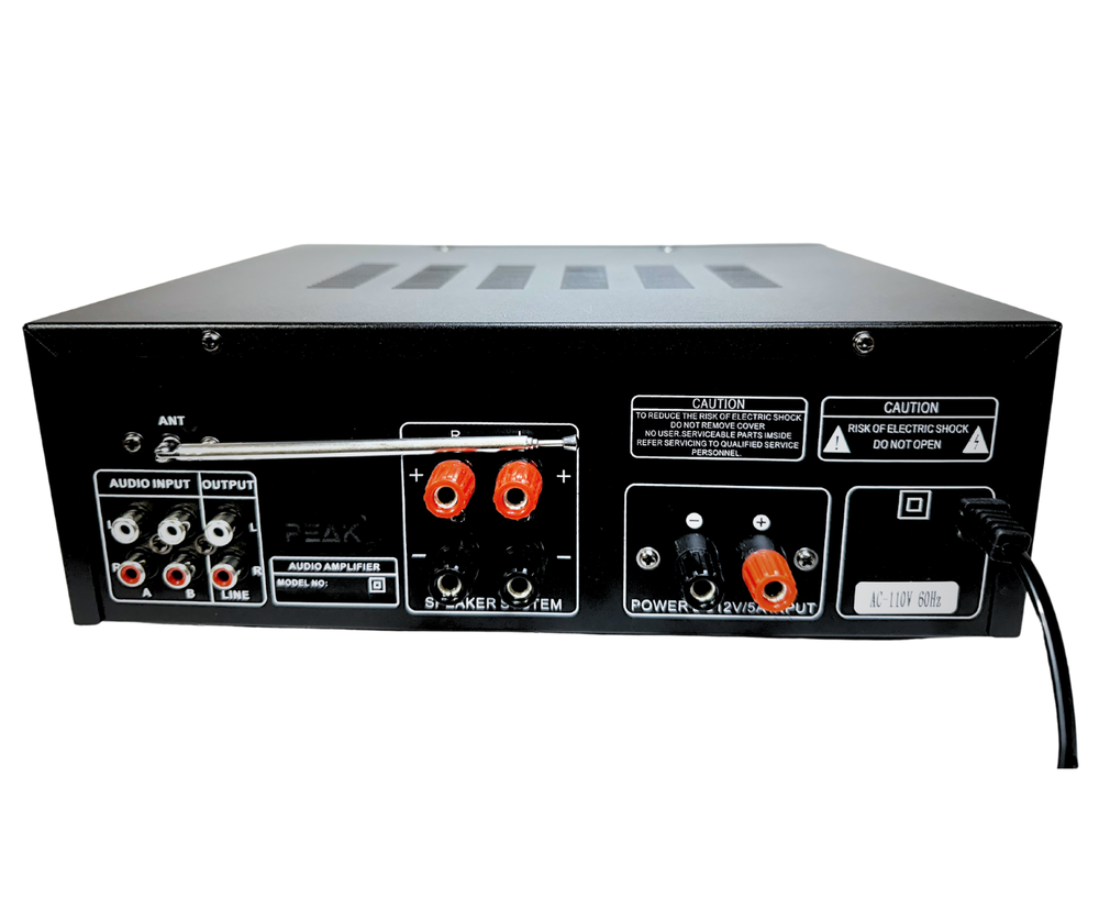 PEAK Karaoke Amplifier with Bluetooth & 2 Wireless Mics with ECHO and VOLUME