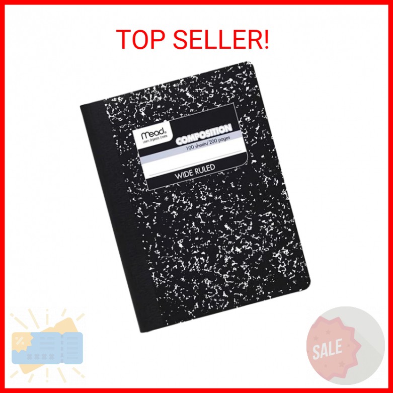 Composition Notebook, Wide Ruled Journal with Lined Paper