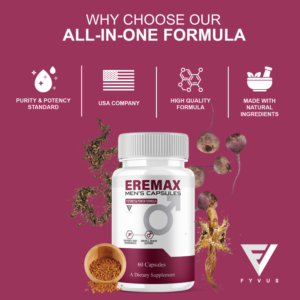 (3 Pack) Eremax Capsules, Eremax Premium Performance Supplement (180 Capsules)