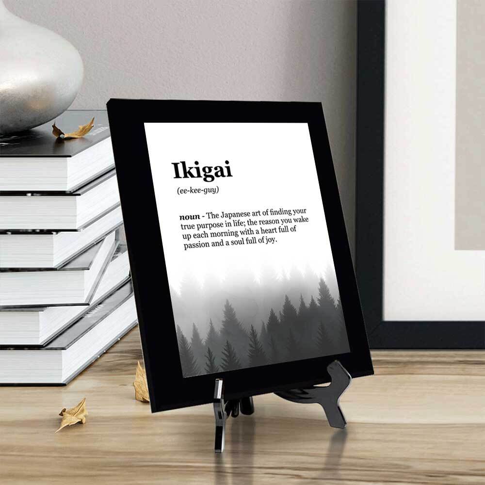 Ikigai Definition Decorative Wall Plaque With Easel Acrylic Stand