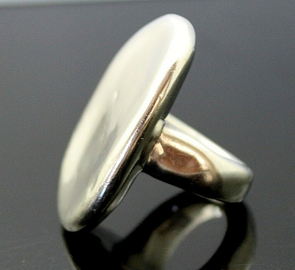 SPLENDID HIGHLY POLISHED MODERNIST PUFFED STERLING SILVER ELONGATED RING 8