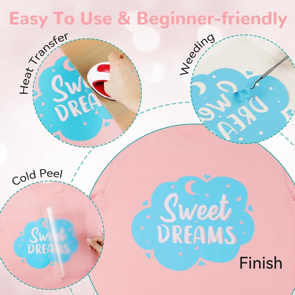 Personalized Gift Maker: 47 Pack Assorted Colors HTV Vinyl - Craft with Ease