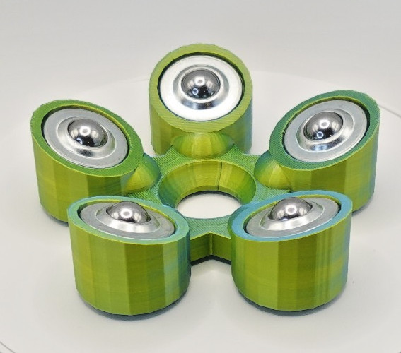 Bowling Ball Spinner Cup - Chameleon (Teal and Yellow)