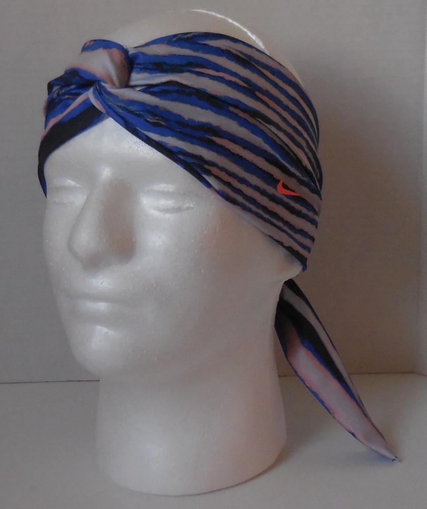 Nike Studio Twist Tiger Printed Head Tie Blue/Black/White/Mango