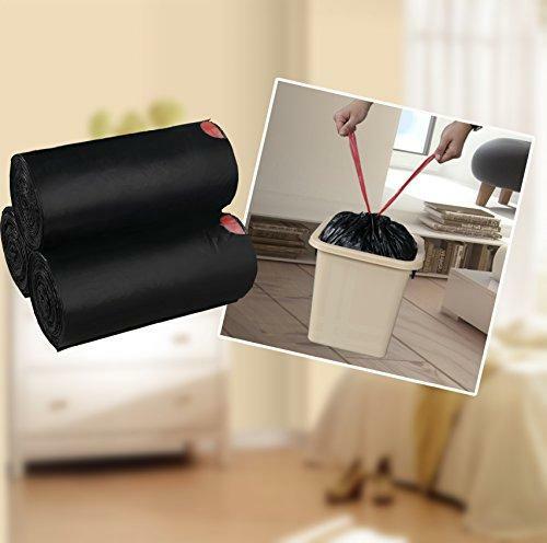 Begale 5 Gallon Drawstring Trash Bags, Black (115 Counts/3 Rolls)