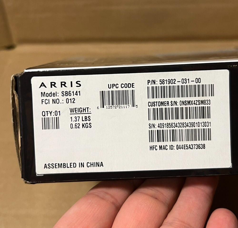 ARRIS Surfboard DocSIS 3.0 Cable Modem SB6141 (Black)