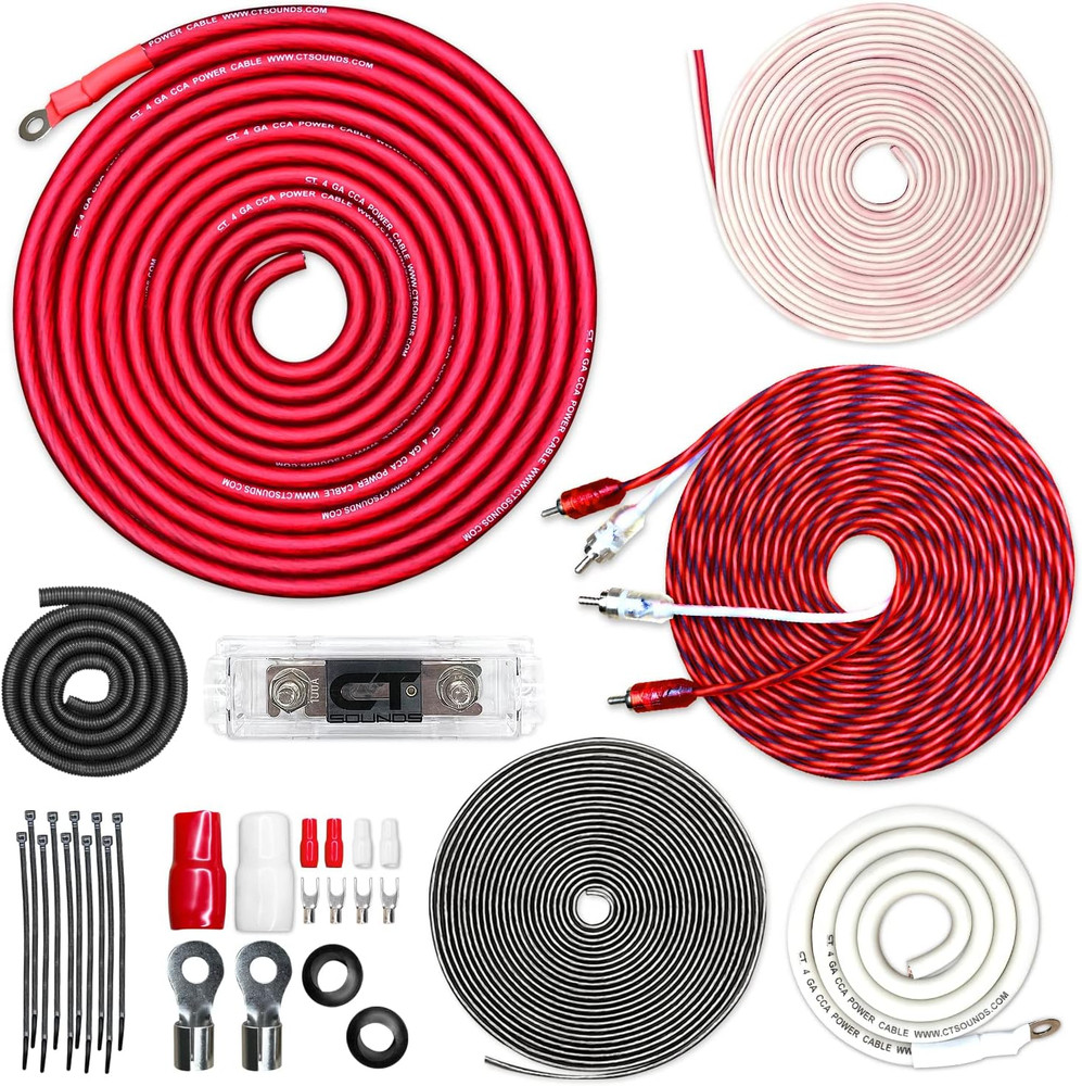4 Gauge CCA Complete Amp Wiring Install Kit, AMPKIT-4GA-PRO