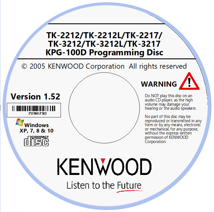 Kenwood KPG-100D Version 1.52 Programming Software for TK-2212/TK-3212 Series