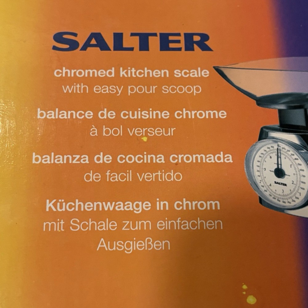 Salter Chromed Kitchen Scale with Easy Pour Scoop