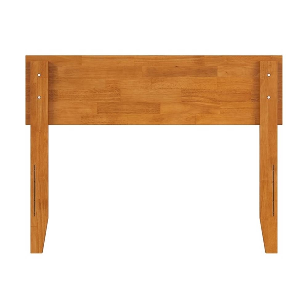 Pemberly Row Twin Modern Solid Wood Panel Headboard in Light Toffee