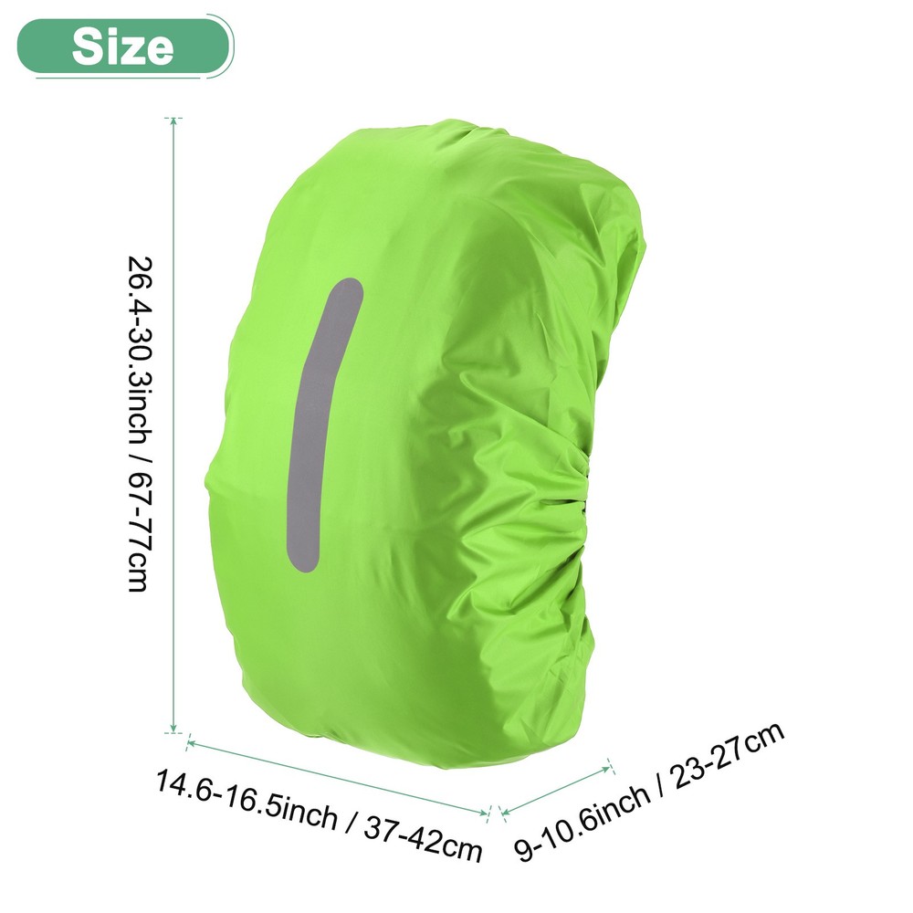 65L-75L Backpack Rain Cover with A Vertical Reflective Strap [Grass Green]