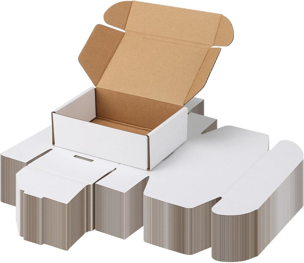 Versatile 8x6x2 Shipping Boxes - White Cardboard Gift & Mailer Packaging
