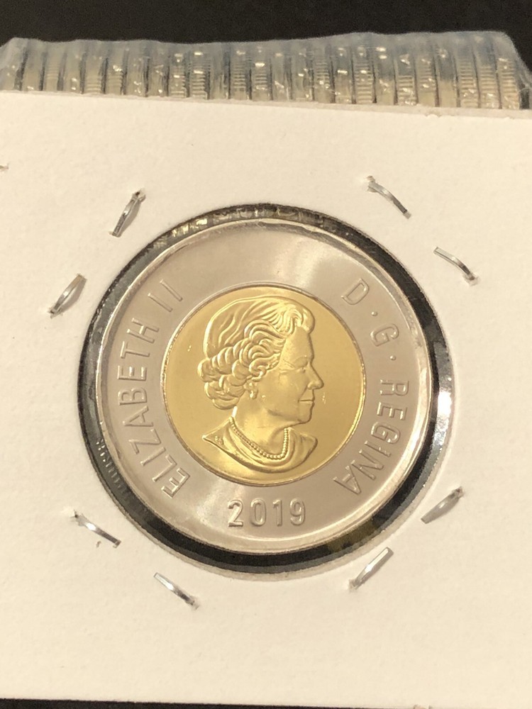Canada 2019 Regular Toonie UNC BU From Mint Roll!!