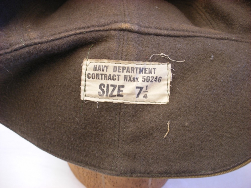 Vintage WW2 US Navy USN Deck Cap Hat - Size 7 1/4