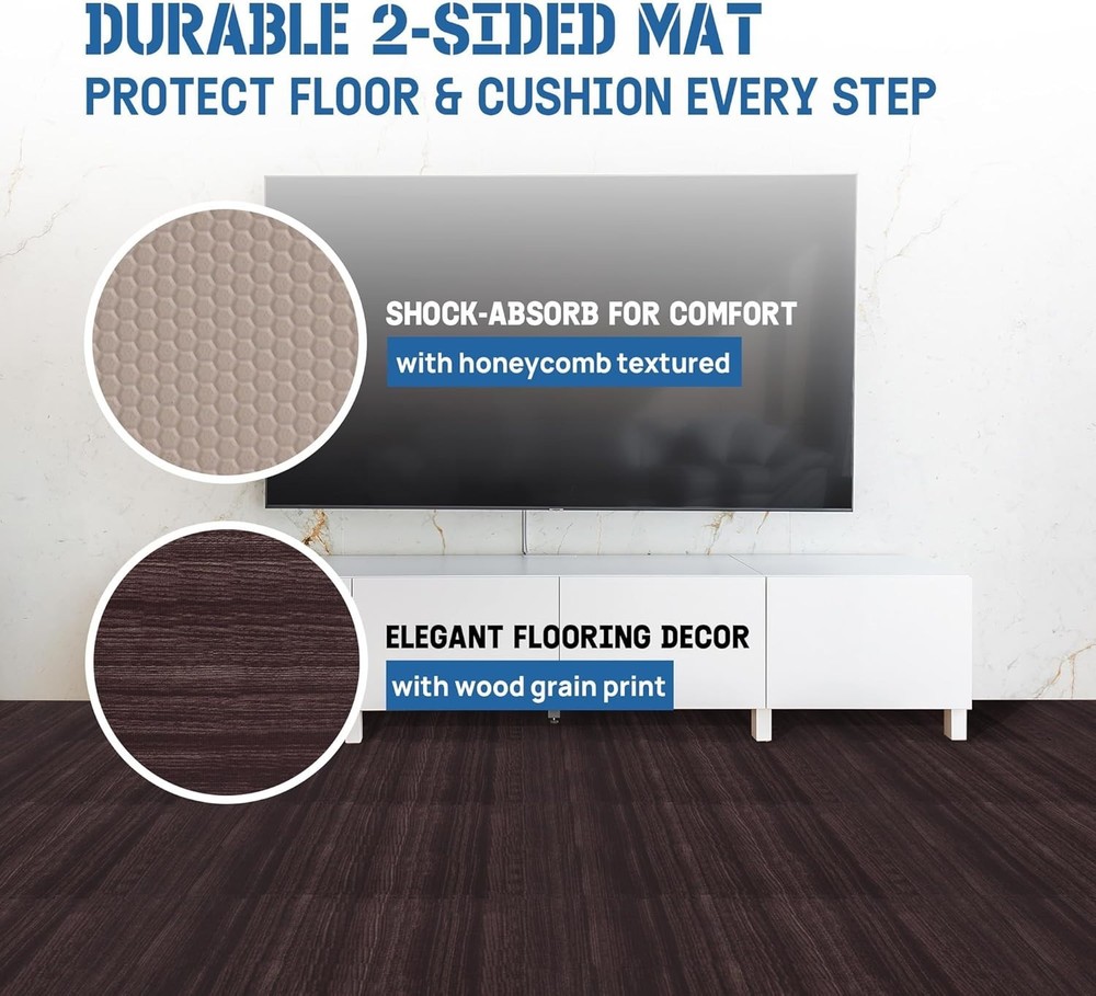 Waterproof EVA Interlocking Puzzle Tiles - 11 SQFT Easy Clean Floor Solution
