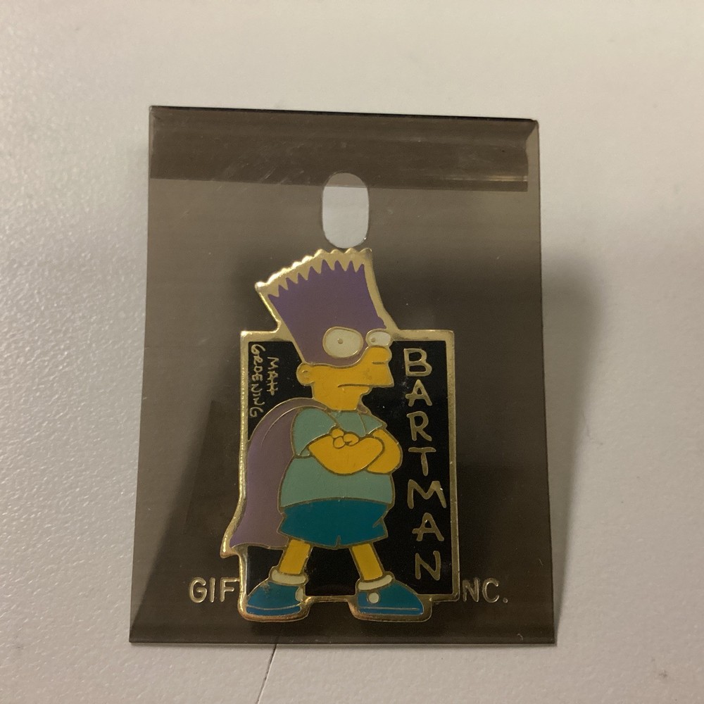 1990 Gift Creations The Simpsons Bartman Bart Simpson Pin Never Used