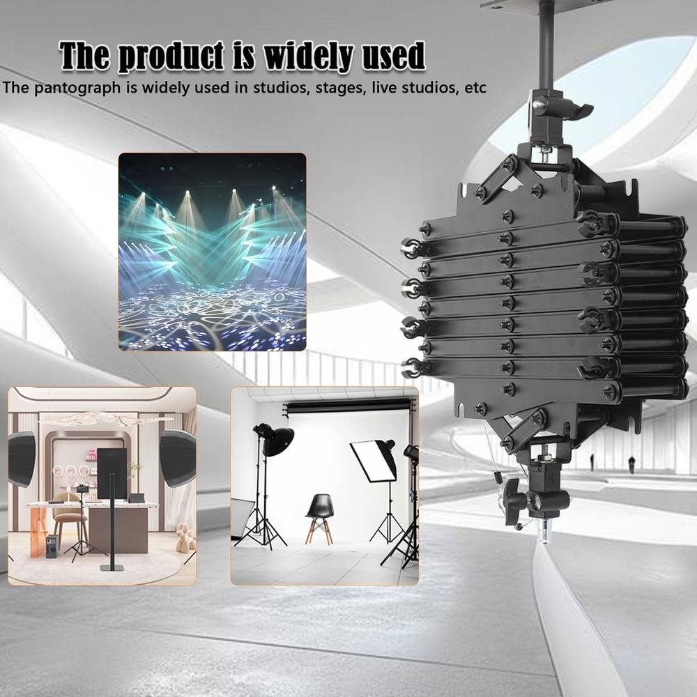 Retractable Drop Pantograph Studio Photography Ceiling Rail Light Holder 200cm