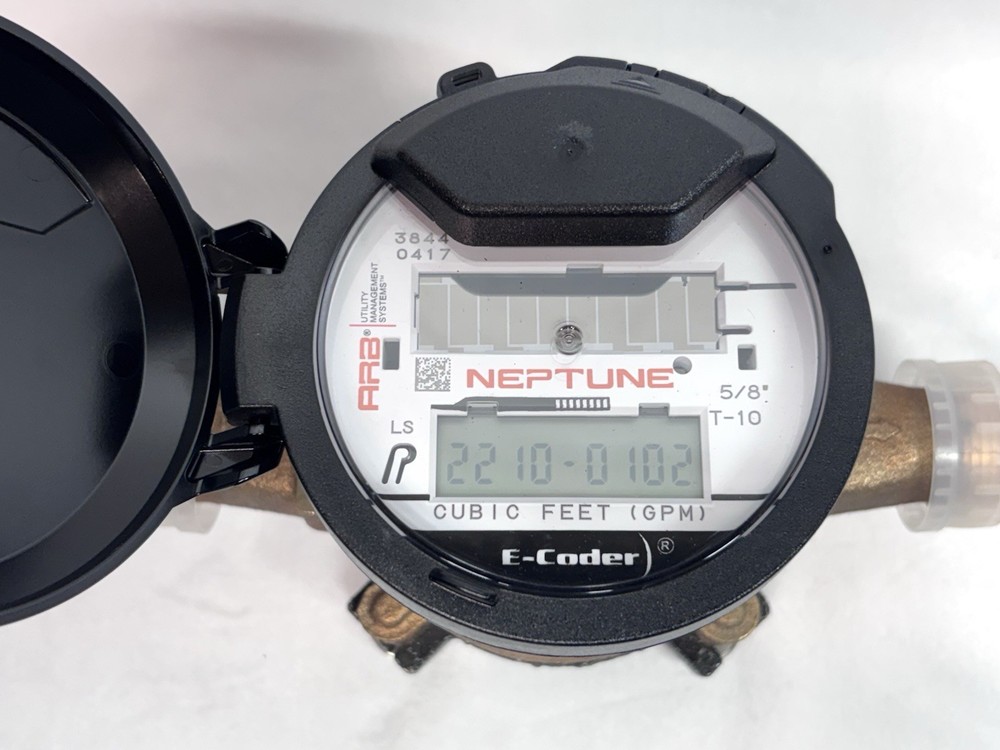 Neptune T-10 5/8” x 3/4” Water Meter Cubic Feet E-Coder Register ED2B11REF1 New