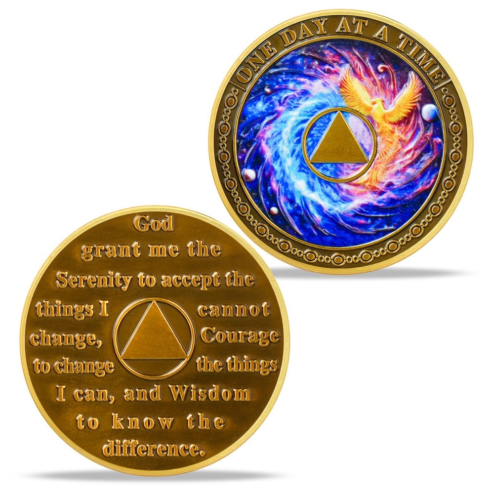 3 Years Sober Gift Alcoholics Anonymous Chips Medallion Three Year Sobriety Coin