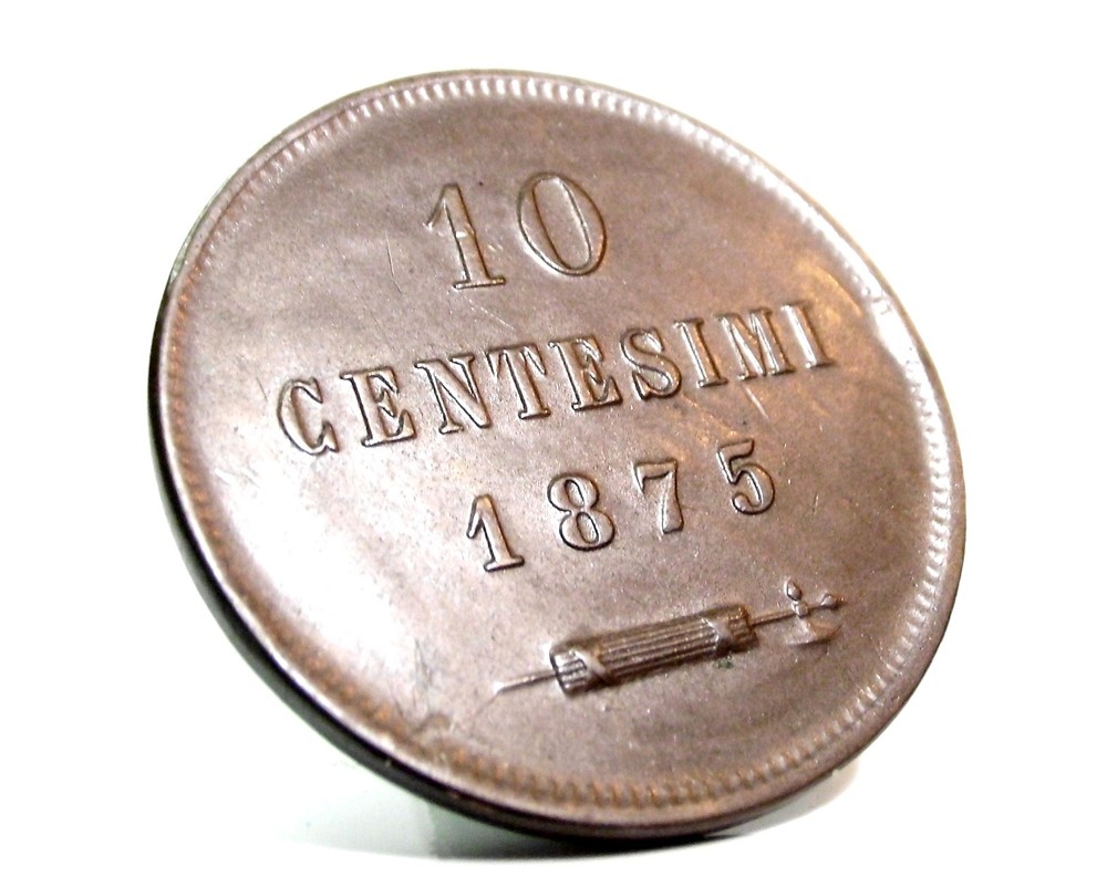 SAN MARINO-Republic, 10 Cents-1875