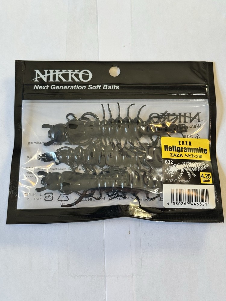 Nikko Hellgrammite Creature Bait 4.25” Obsidian