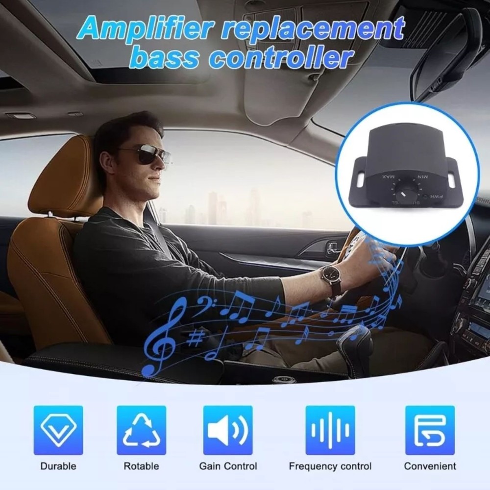 Car Audio Remote Controller Subwoofer Volume Adjuster With Six-Core Cable