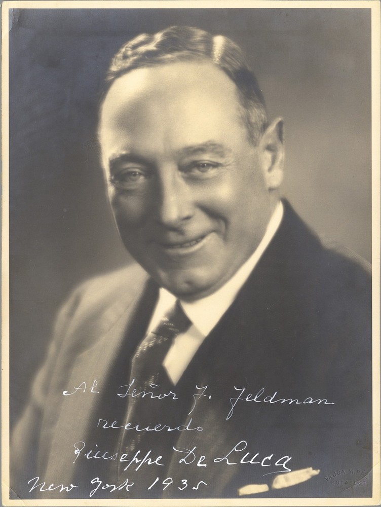 Giuseppe De Luca, Opera Baritone, Signed Inscribed Photograph, 1935