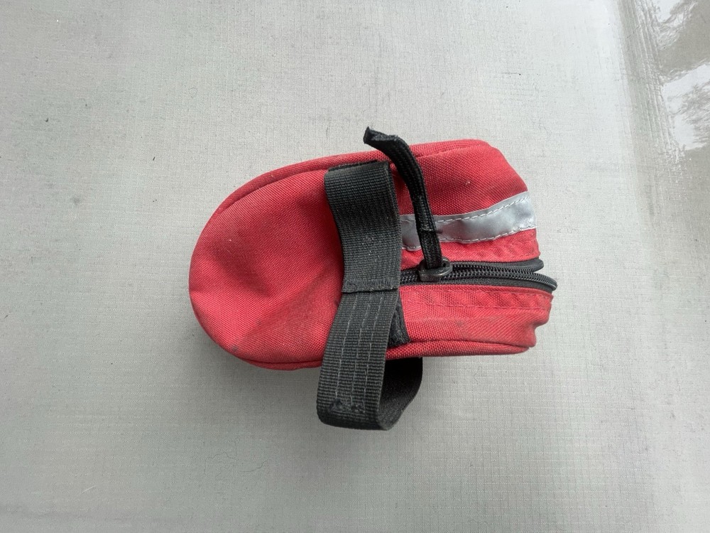 Jandd Mountaineering Red Nylon Saddle Bag Reflective Bands Zip Hook & Loop