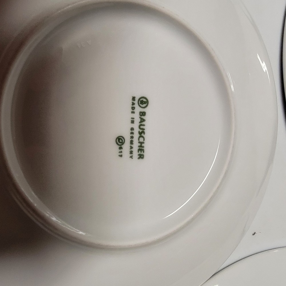 Bauscher Germany ARBOR Teal Blue Pattern. 12 Pc Dinnerware Porcelain. HTF Nice