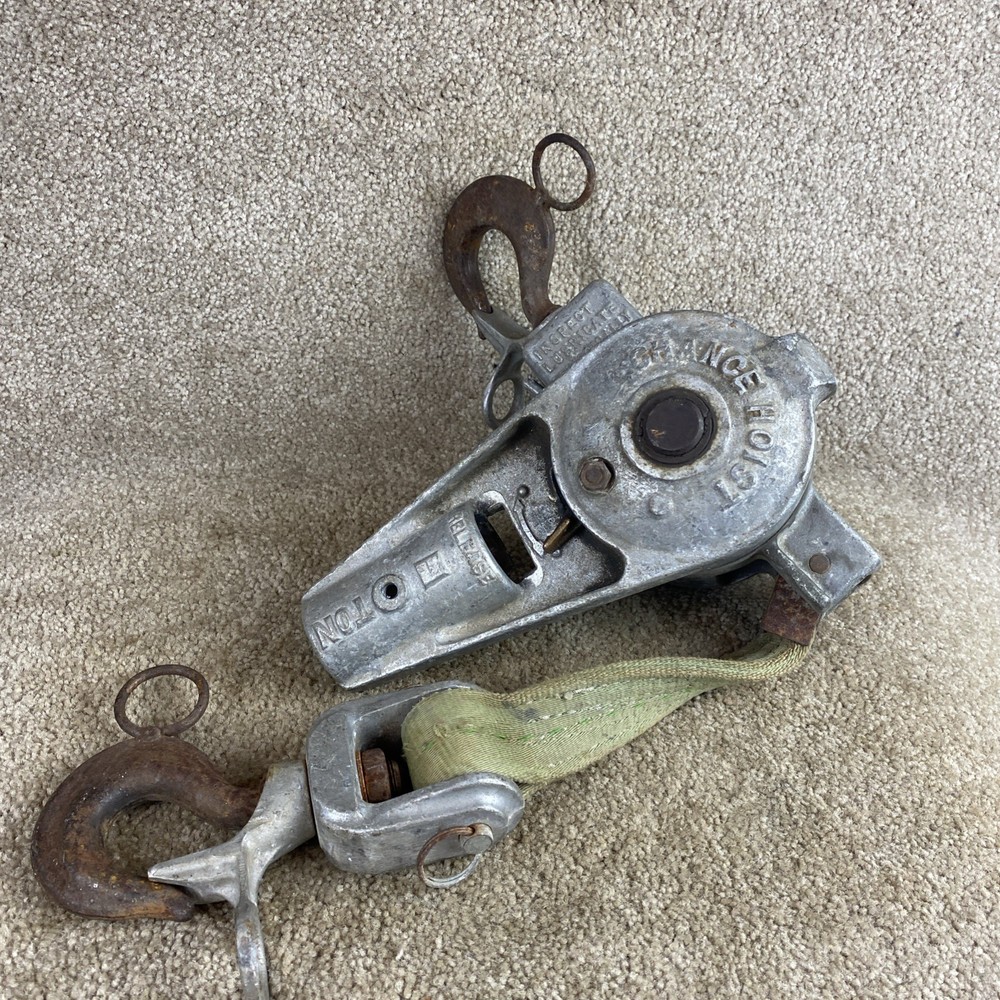 Chance 1 Ton Strap Hoist,In Working Condition,No Handle