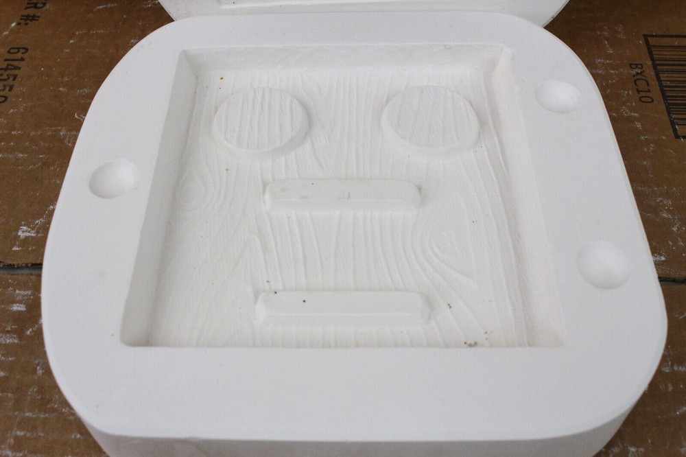 Ceramic Slip 2 Piece Mold Wood Grain Base Kimple Cast Casting