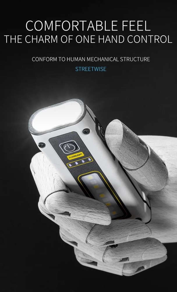 Mini Rechargeable LED Flashlight Magnetic Work Light COB Side Light Power Bank