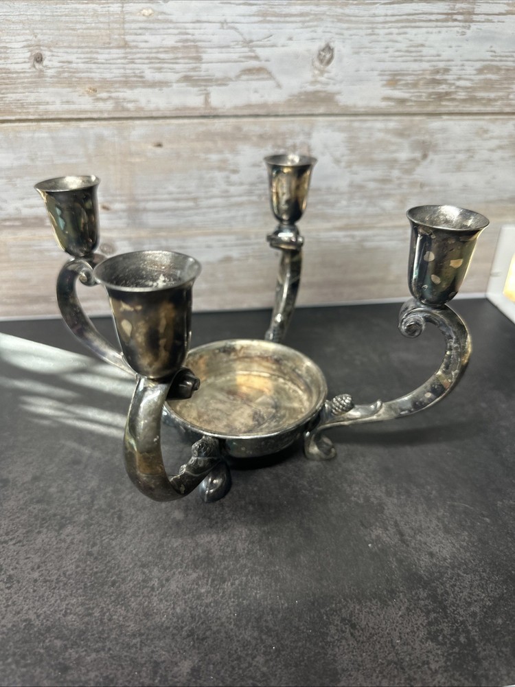 Vintage Reed & Barton Silver Plated Candlestick Holder Candelabra
