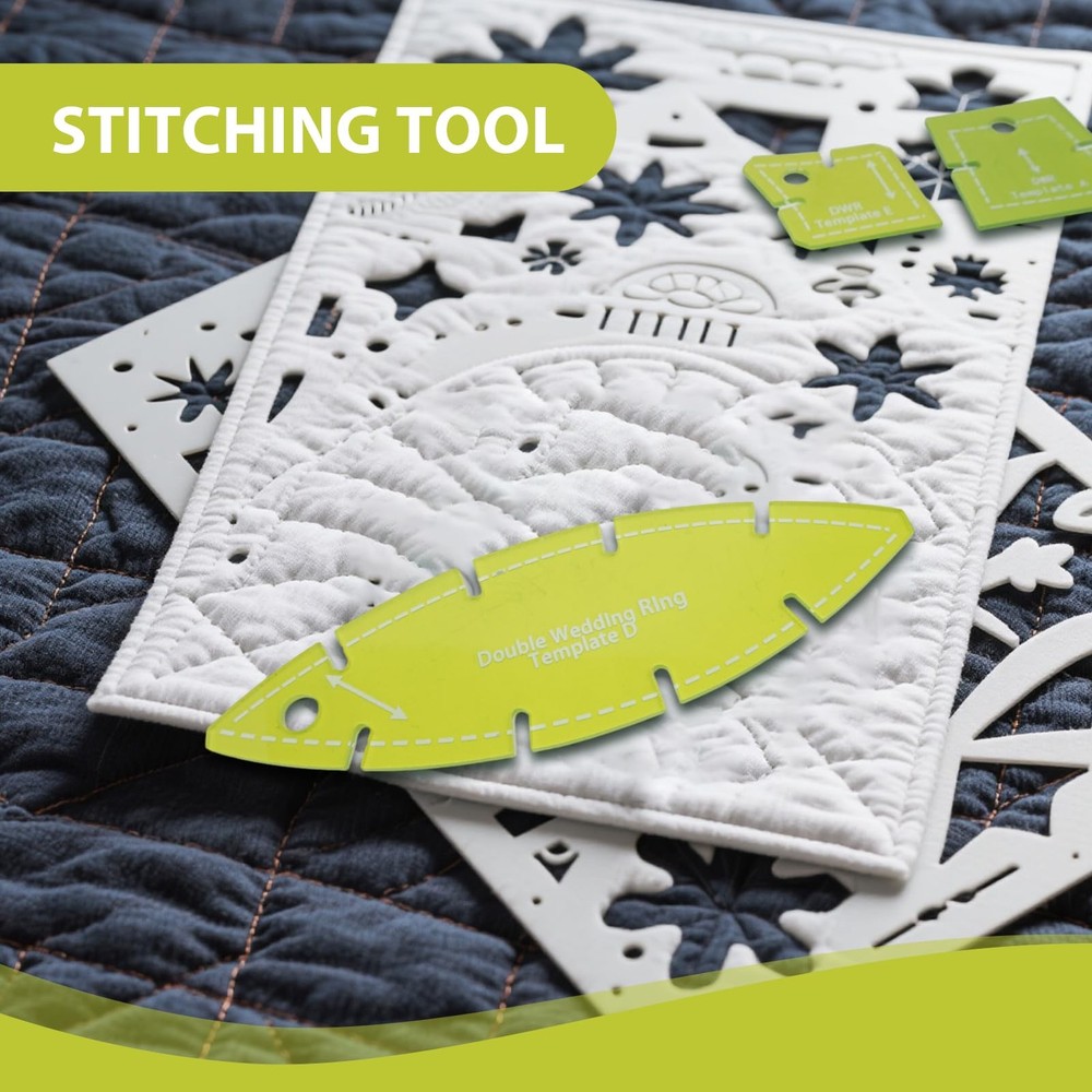 5PC Quilting Templates Set, DIY Sewing & Quilting Ruler Kit, Multi - Function...