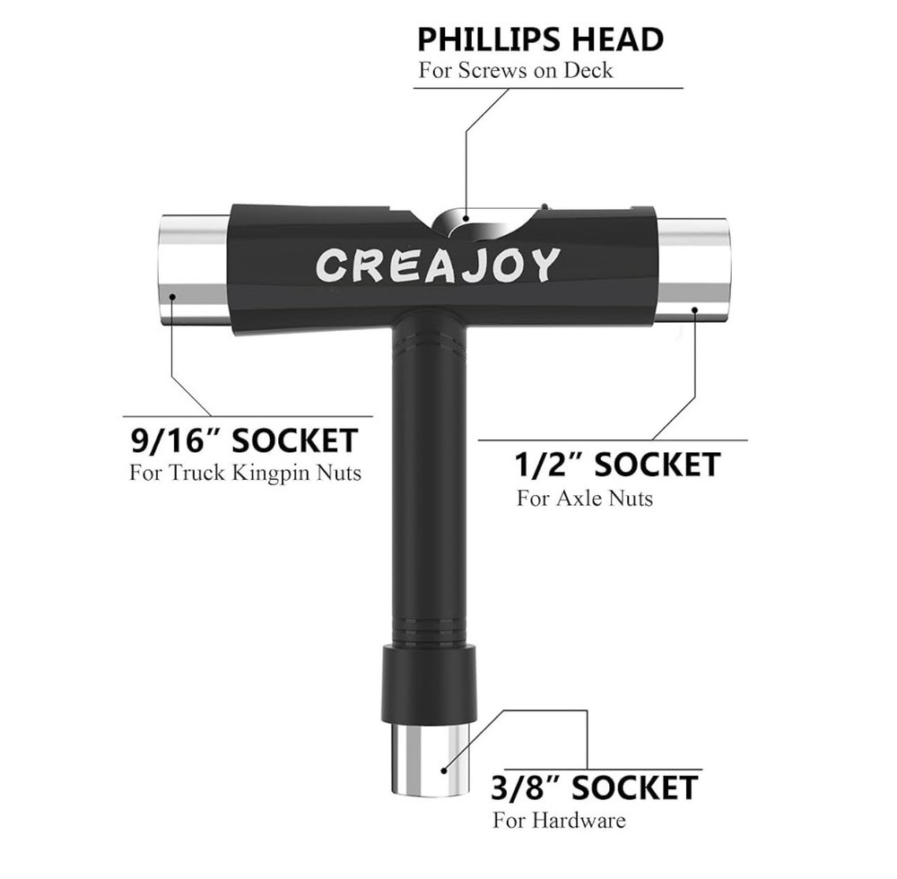 Creajoy 5 In 1 Skateboard Tool