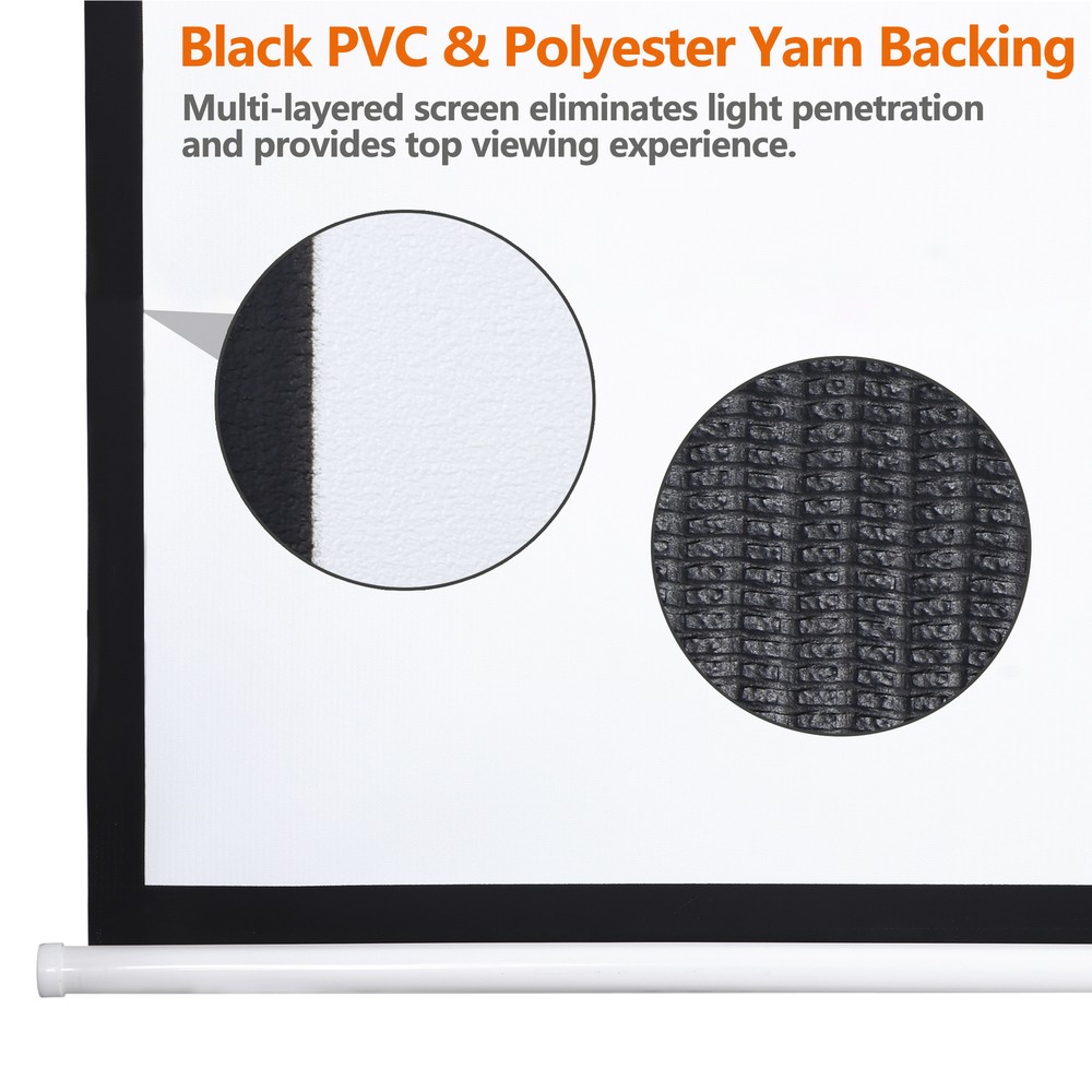 Movie Projector Screen Pull Down 16:10 Foldable Wall Mount HD Projection Screen