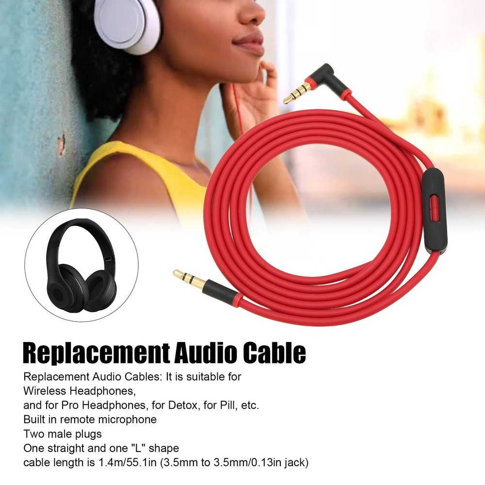 Replacement  Cable with Inline Microphone and Track Control Portable