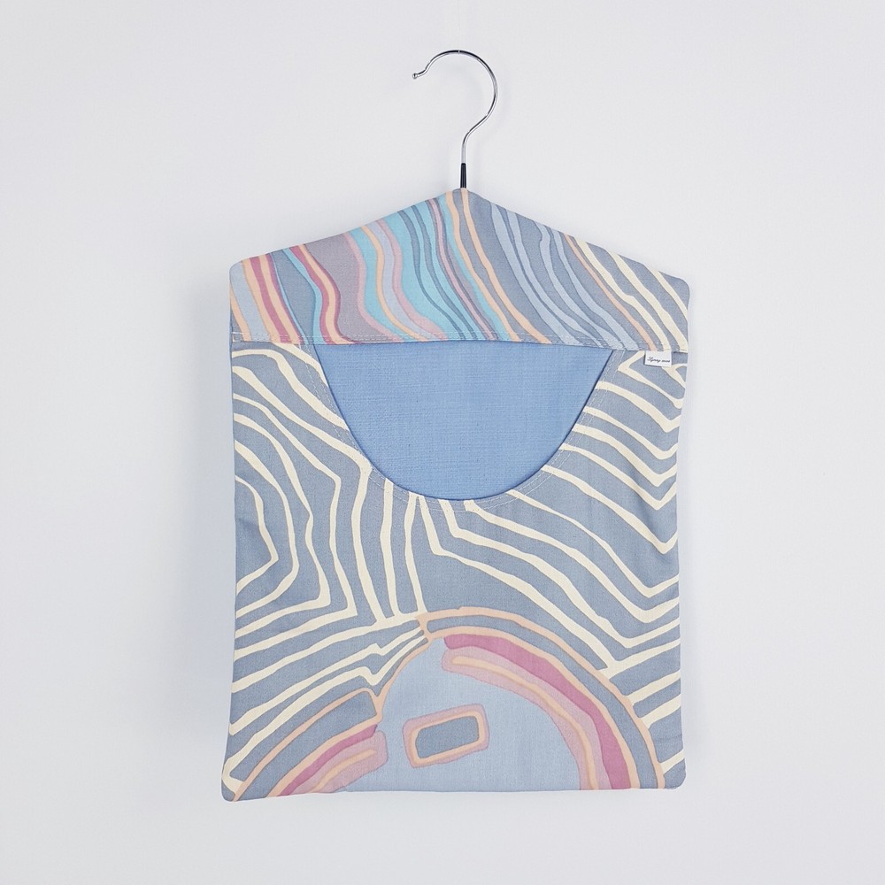 Peg Bag Handmade Pastel Swirl Abstract Prints Lined Laundry Clothes Peg Holder