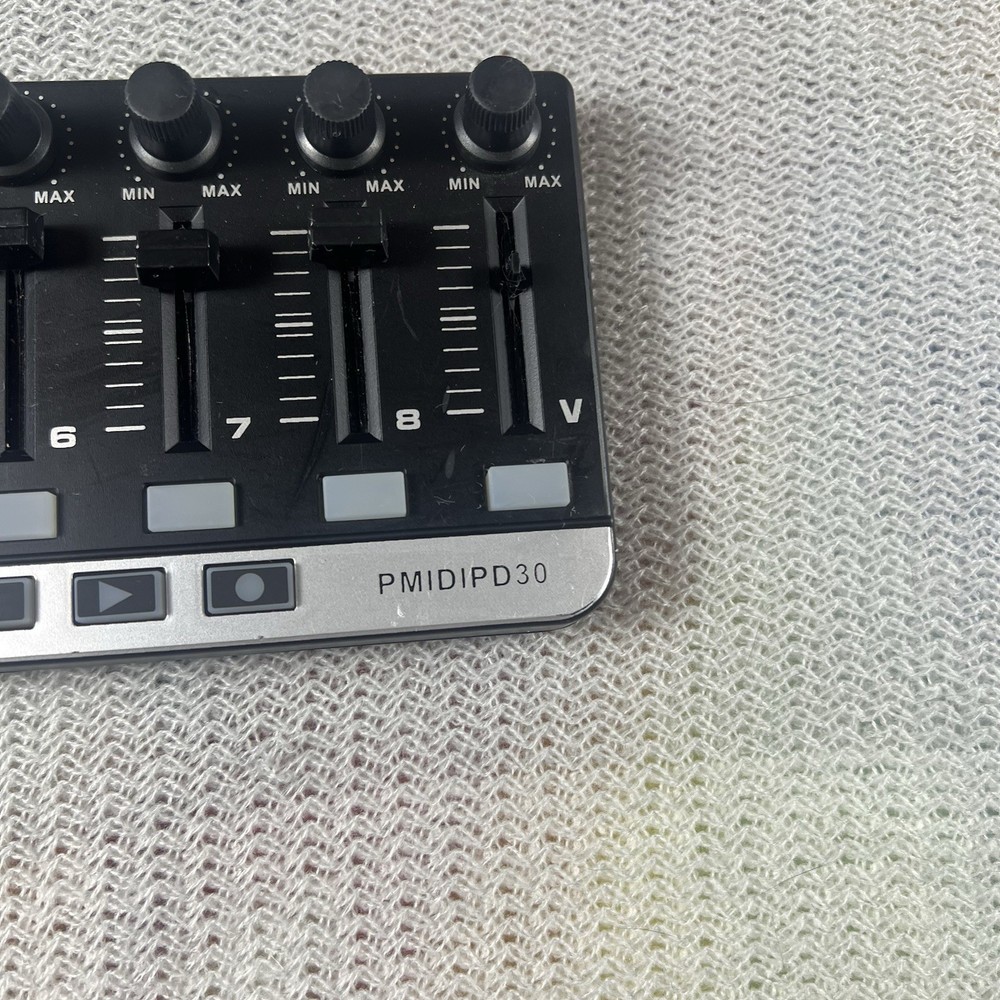 Pyle MIDI Controller PMIDIPD30 USB Black Silver 9 Faders 9 Knobs DJ Mixer Gear