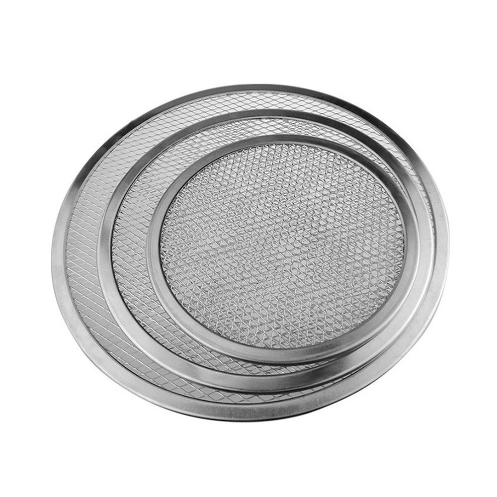2 Pcs Pizza Pan Baking Pan Net for Home Shop (Silver 11 Inches)