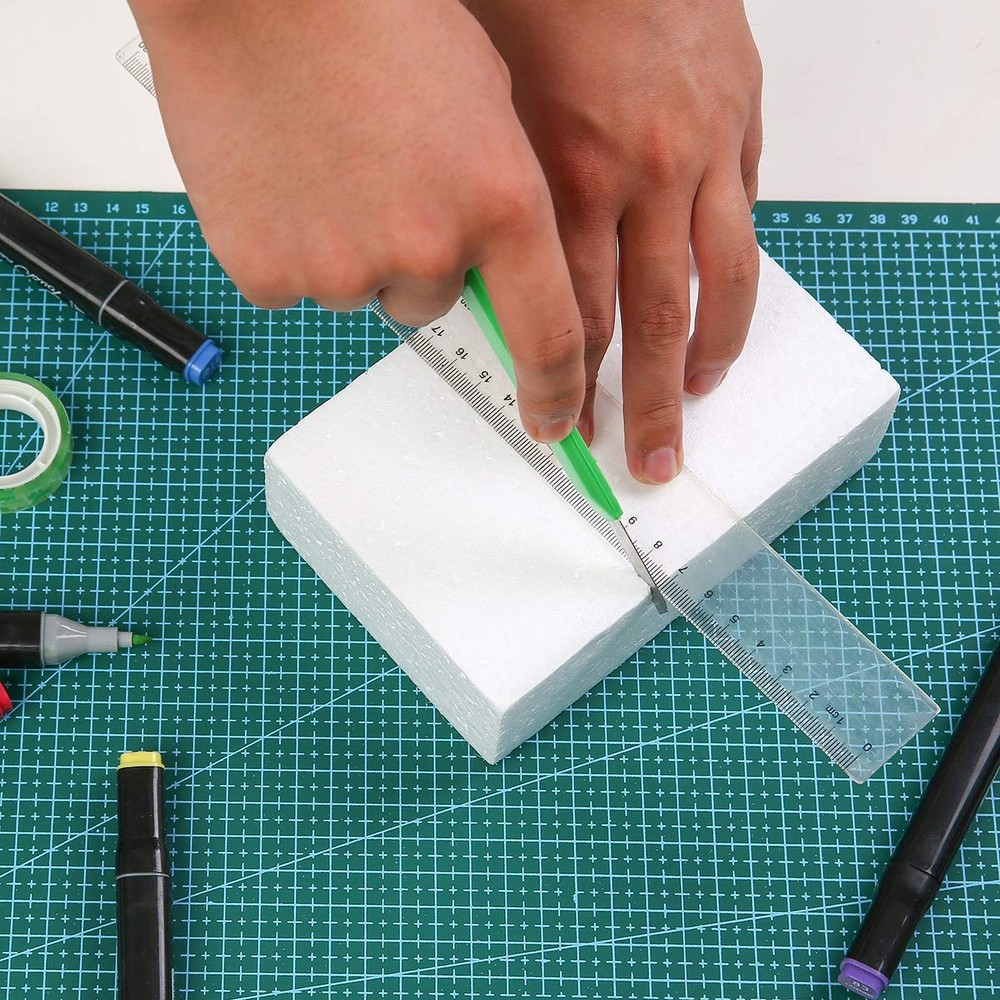 8 Pack Craft Foam Blocks 6X4X2in Polystyrene Brick Rectangle for Arts Project...